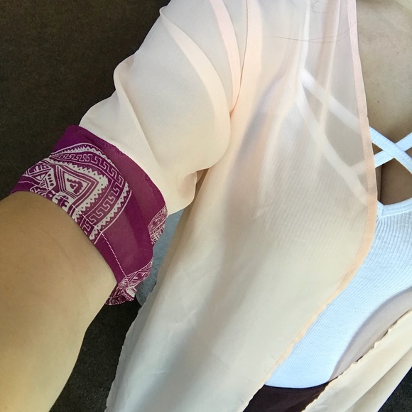 Peach & Maroon Aztec Maxi Duster - Picture 3 of 8